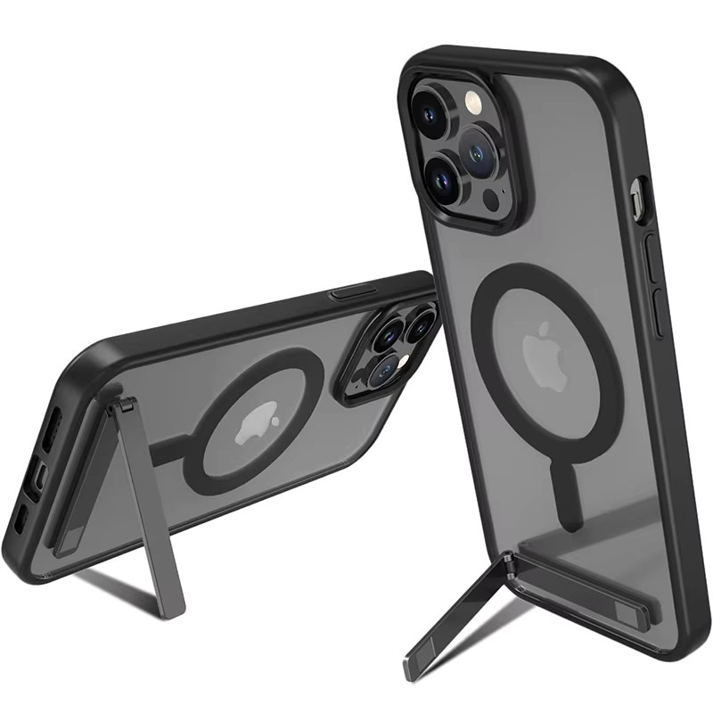 Magnetische Handyhülle mit Ständer für iPhone 16 15 14 13 12 11 Pro Max Plus in Schwarz von UYUXIO - Bild 5