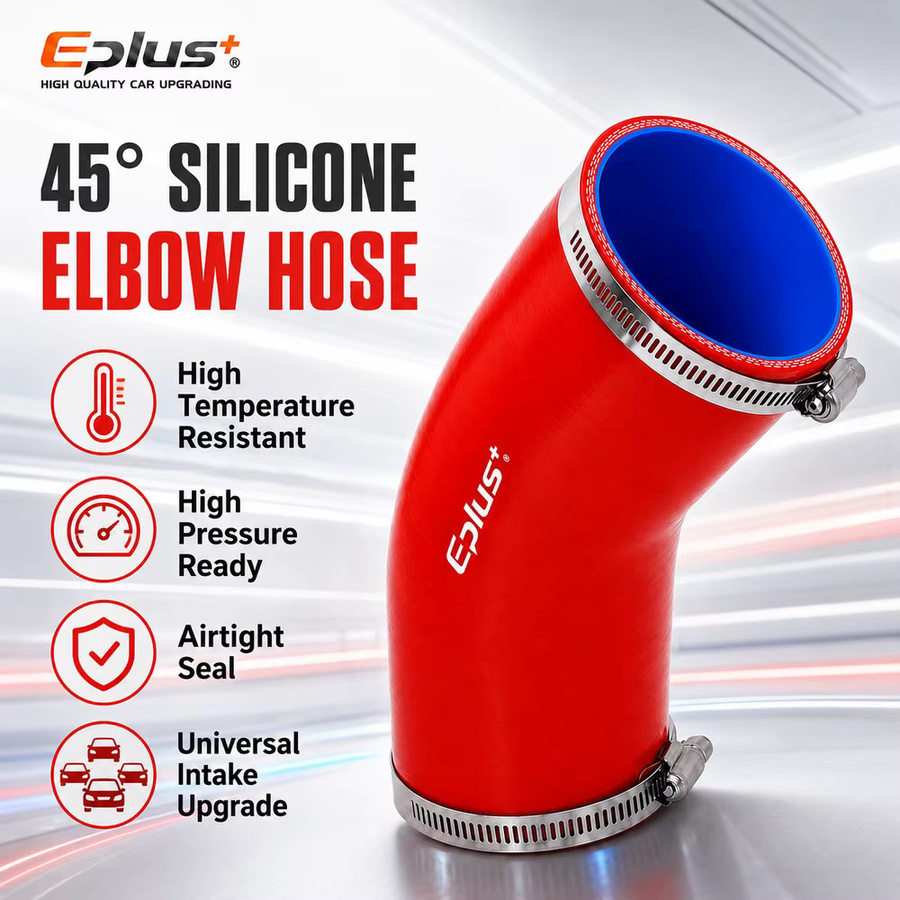 EPLUS Roter Silikonschlauch 45-Grad-Schlauchverbinder als universeller Ladeluftkühler-Adapter und Turbo-Rohradapter - Bild 3