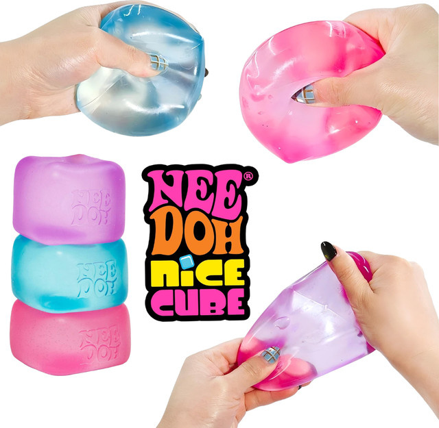 Schylling NeeDoh Nice Cube Sensorisches Quetschspielzeug zur Angstlinderung in Multicolour - Bild 1