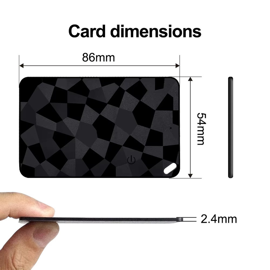 Peocke Wallet Tracker-Karte Black, wiederaufladbarer Thin Finder für Google oder iOS Find Hub, Artikel-Locator für Gepäckanhänger und Reisepässe - Bild 5