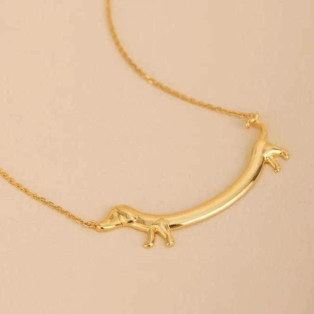 Lucky Star Jewelry Halskette Dackel, Zirkonia, Gold, Damen - Bild 1