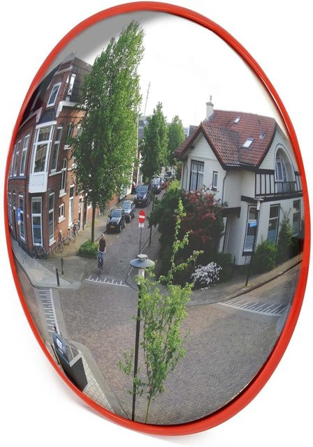 Wiltec Verkehrsspiegel in Rot als Sicherheitsspiegel und Konvexspiegel mit einem Durchmesser von 45 cm - Bild 1