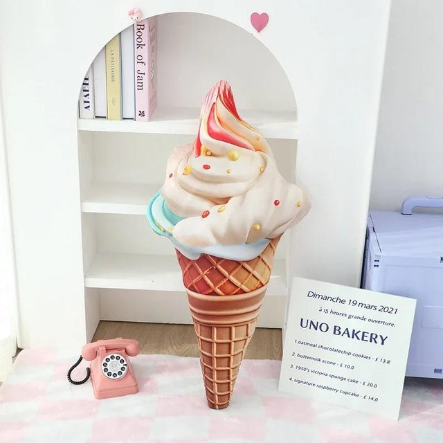 Eiscreme Plüschkissen Simulation Dessert Kuscheltier Dekoration, Mehrfarbig, Höhe: 33 cm - Bild 1