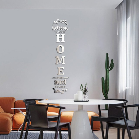 Neue Home Familie Acryl Spiegel Wandaufkleber in Gold zur DIY Wanddekoration für den Eingangsbereich