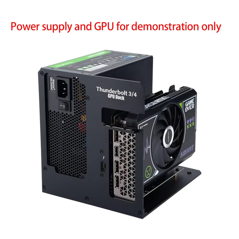 Vikinyee Thunderbolt Docking Station eGPU-Dock in Schwarz zur externen Erweiterung für PC, kompatibel mit Thunderbolt 3/4 und unterstützt RTX4090 sowie RX7900XT Grafikkarten - Bild 2