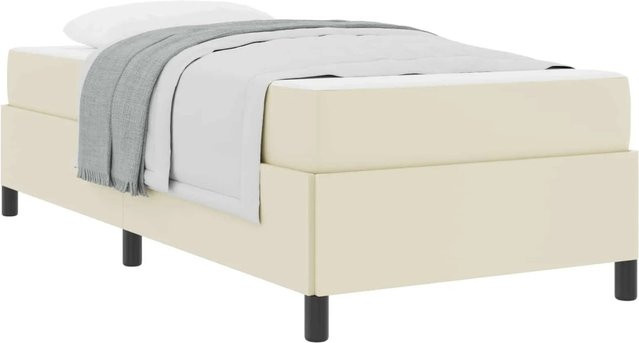 vidaXL Bettrahmen mit Matratze in Beige aus Stoff, B/T/H: 90 x 190 x 55 cm - Bild 1
