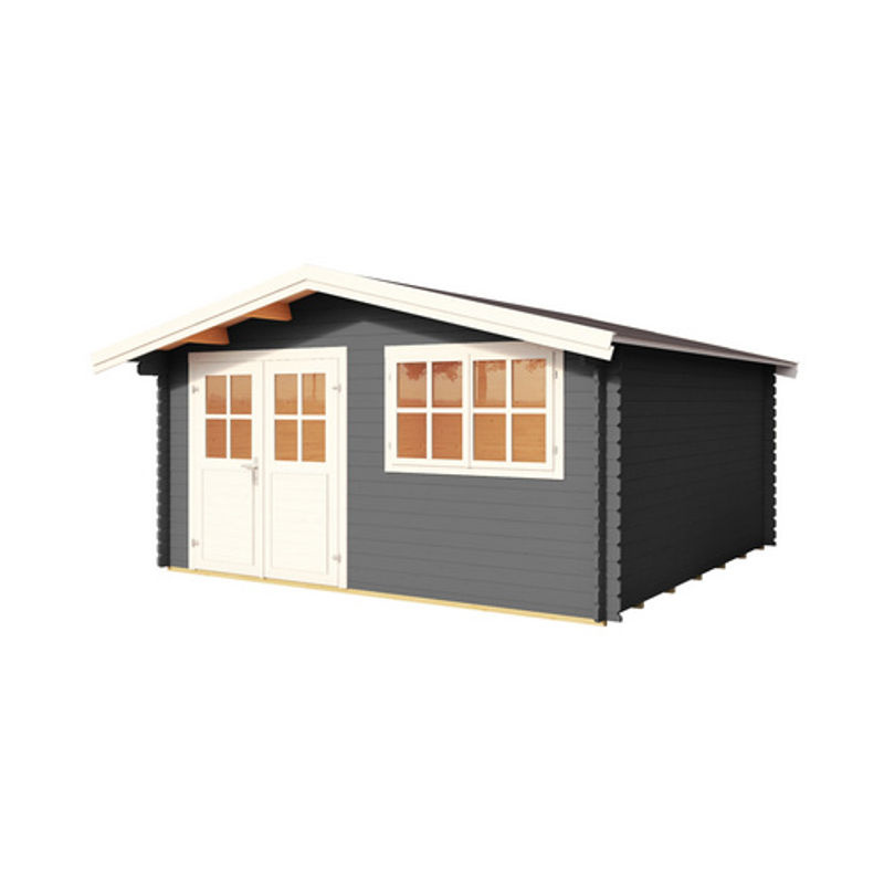 Mr. GARDENER Gartenhaus Isar aus lackiertem Fichtenholz in Grau, B/H/T: 424,4 x 245 x 443 cm - Bild 2