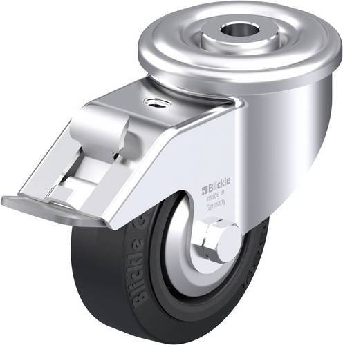 Blickle Stahlblech-Lenkrolle LER-POEV 80R-FI-FA in Silber, Rad-Durchmesser: 80 mm, Tragfähigkeit: 140 kg - Bild 1