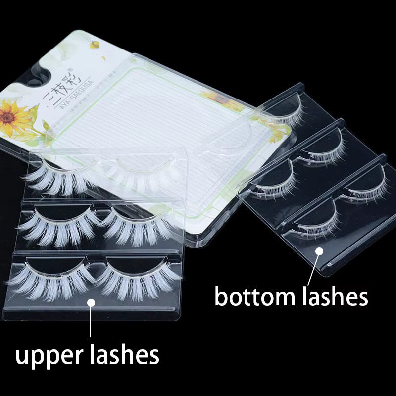 kekelala Wimpern, 3 Paar, weiß, 3D, vegan, Seide - Bild 2