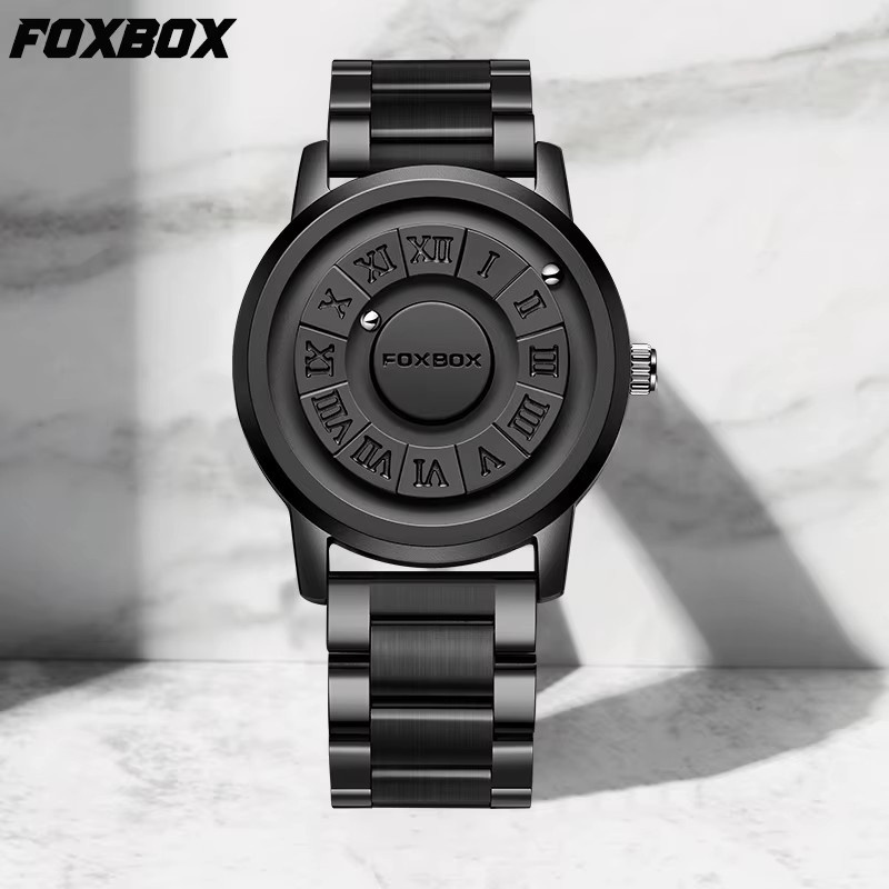 FOXBOX Armbanduhr Edelstahl, Quarz, Schwarz, Herren - Bild 6