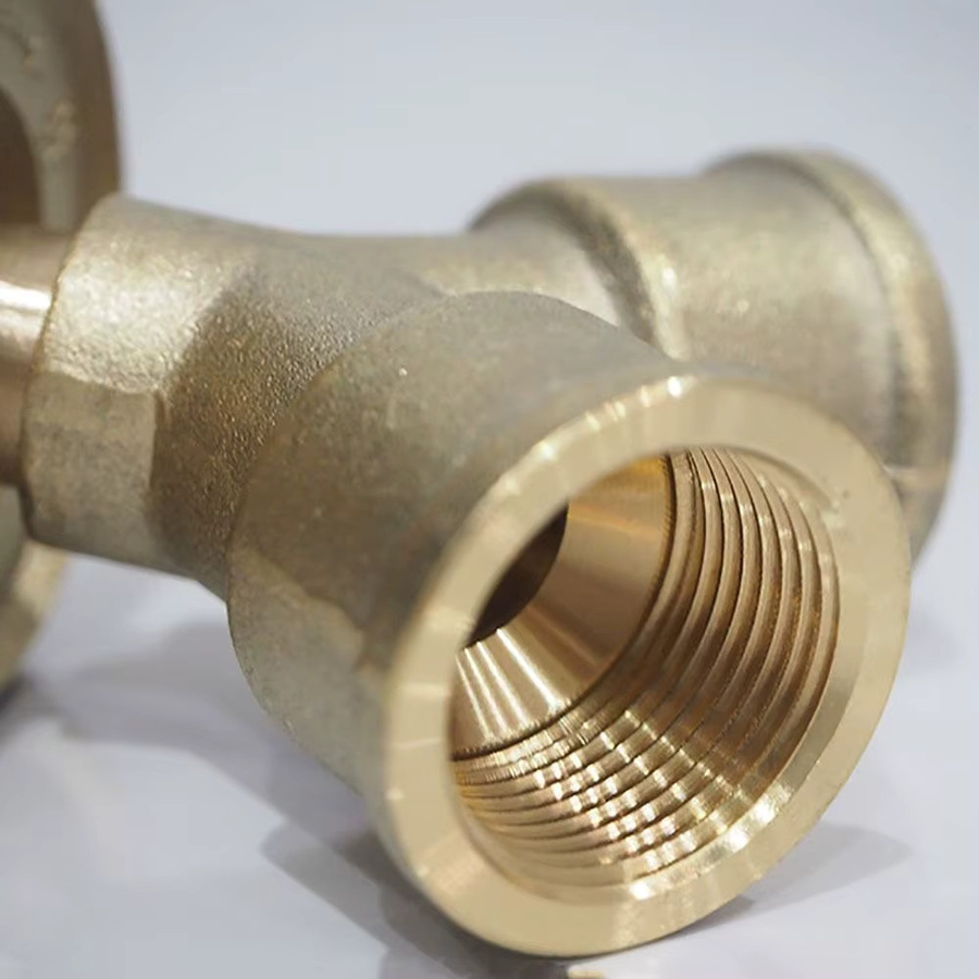 Y-förmiger Wasserhahnverbinder aus Messing in Gold mit 4-Punkt Dreiwegeventil und Schalter für Flüssiggasbehälter - Bild 3