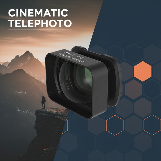 DJI Osmo Pocket 3 Magnetischer 2X Telekonverter und Makroobjektiv in Schwarz für HD-Nahaufnahmen - Bild 1