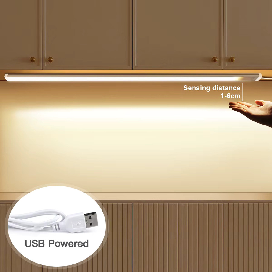 Lcamaw COB LED-Lichtleiste mit Bewegungssensor und USB-Anschluss, Warmweiß, Schrankbeleuchtung und Nachtlicht für Küche und Möbel - Bild 3