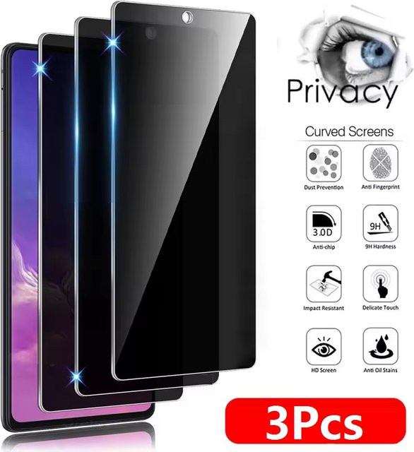 3er-Set Privatsphäre-Schutzfolie aus Glas für Samsung Galaxy A53 A73 A34 A54 A51 A71 A04 A04S A04E A14 A13 A16 A50 A60 A23 A33 A12 A22 in Transparent - Bild 1