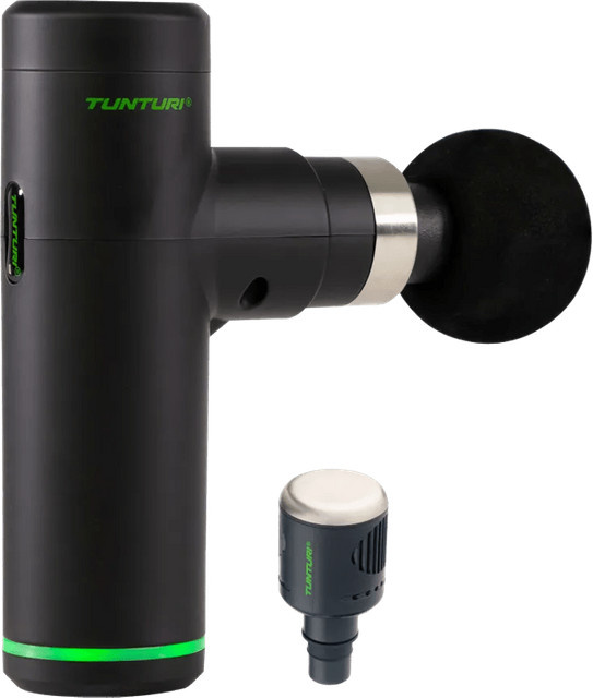 Tunturi Massagepistole Mini Schwarz mit Warm- und Kühlfunktion und Massageköpfen - Bild 1