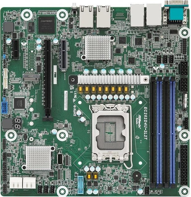 ASRock Rack EC262D4U-2L2T Motherboard mit LGA1700-Sockel, C262 Chipsatz, micro ATX, DDR5 und 2 x 10 Gigabit LAN sowie 2 x Gigabit LAN - Bild 1