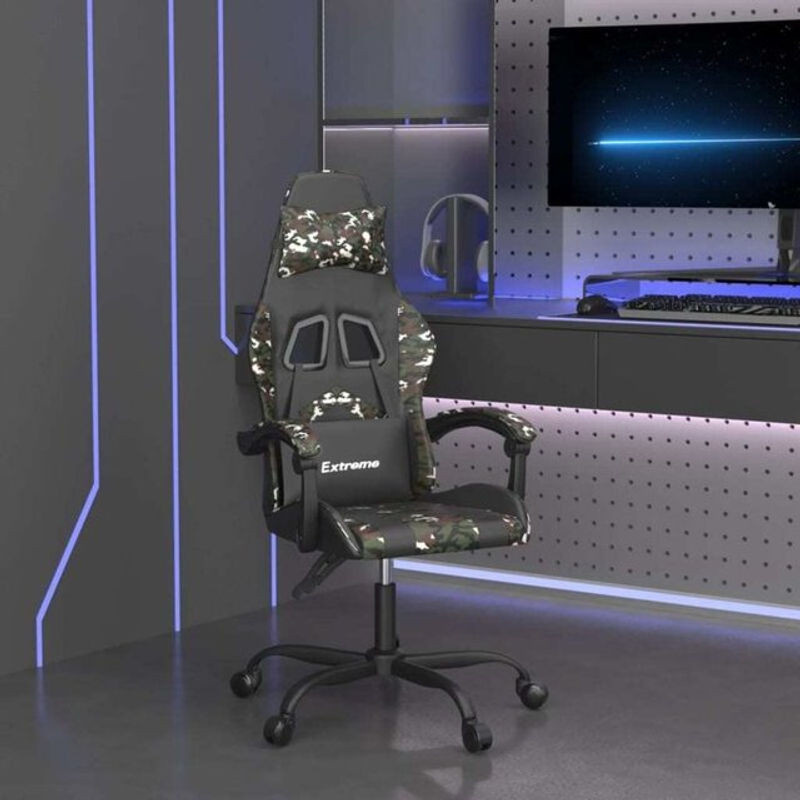 vidaxl Gamingstuhl aus Kunstleder in Schwarz - Bild 1