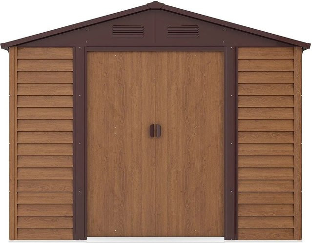 Schrebergartenhaus Arsego von Vente-unique in Dunkelbraun mit Metalldach und Giebeldach, Höhe: 266 cm - Bild 1