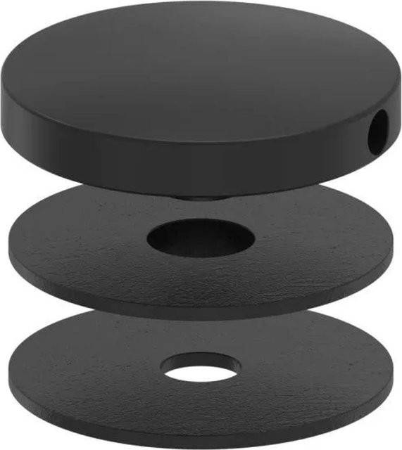 FeNau Glaspunkthalter Oberteil aus Edelstahl V2A, Pulverbeschichtet Schwarz Matt, Durchmesser: 52 mm - Bild 1