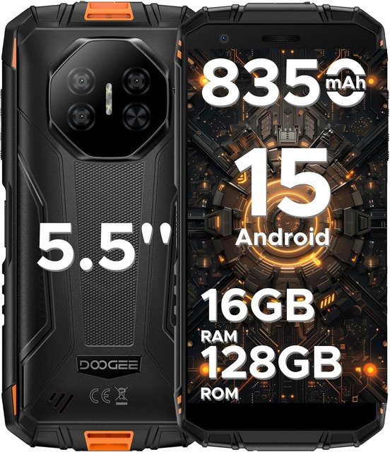 DOOGEE Fire3 Pro Smartphone mit 128 GB Speicher, 5,5 Zoll Display und 8350 mAh Akku in Orange - Bild 1