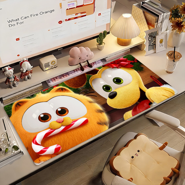 Großes Garfield Katzen-Mauspad in Multicolour, rutschfeste Gamer-Schreibtischunterlage aus Gummi für Laptop und Büro - Bild 1