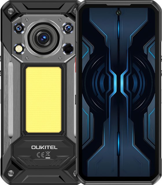 OUKITEL WP500 5G Outdoor-Smartphone in Schwarz mit Wärmebildkamera, 10000mAh Akku, 45W Schnellladung, 36GB RAM, 1TB ROM, Dimensity 8300 und 6,78 Zoll 120Hz Display sowie Campinglicht - Bild 1