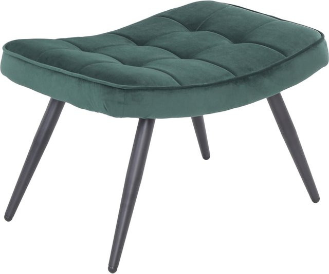 byLIVING Hocker UTA mit Samtbezug in Dunkelgrün und Metallgestell in Schwarz, B/H/T: 60 x 39 x 41 cm - Bild 1