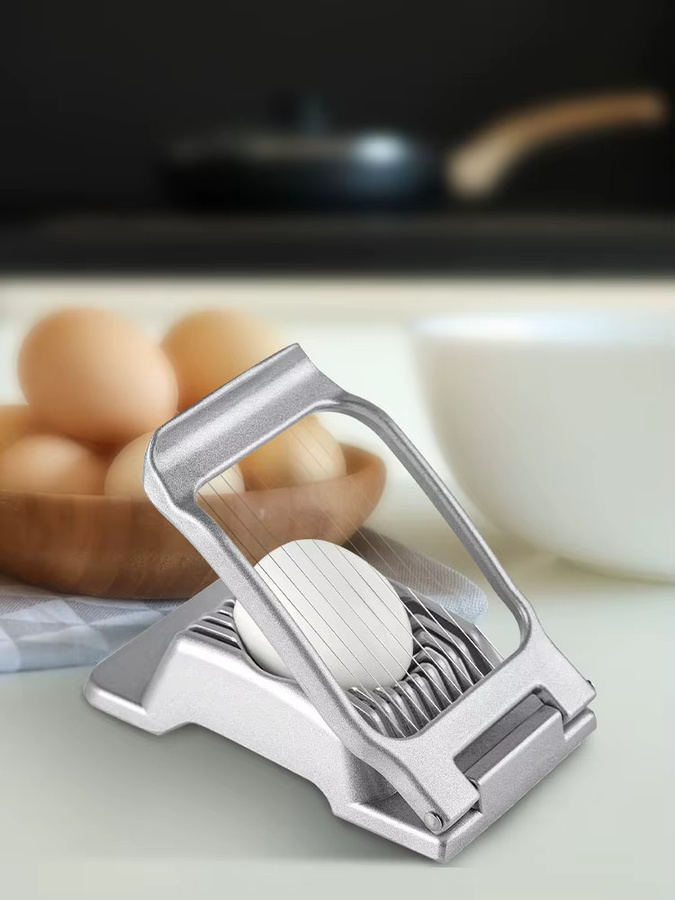 Willstar Eierschneider aus Aluminiumlegierung in Silber für Ei, Schinken und Obst - Bild 6