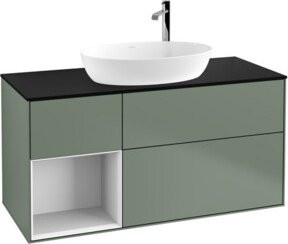 V&B Waschtischunterschrank Finion mit Wandbeleuchtung, Breite: 120 cm, Tiefe: 50,1 cm, Höhe: 50,1 cm, lackiert in Weiß - Bild 1