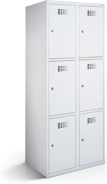 rotstahl Fächerschrank mit 6 Fächern in Hellgrau, B/T/H: 80 x 50 x 180 cm - Bild 1