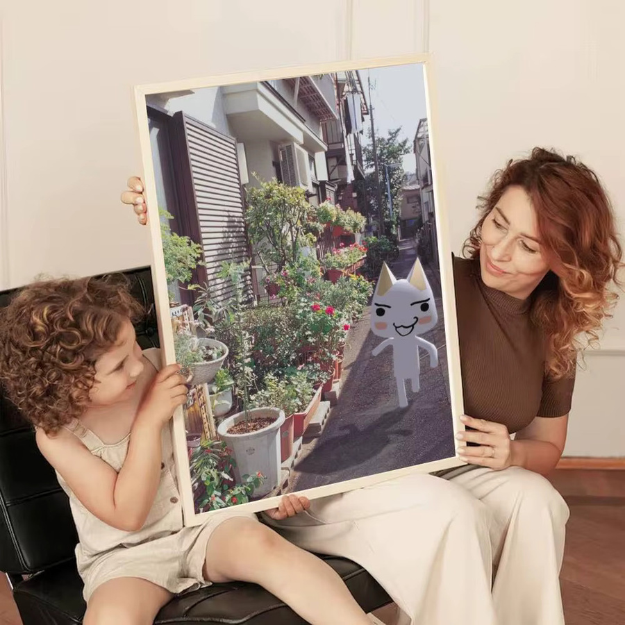 Inoue Toro Cat 3D selbstklebendes Kunstposter in Multicolour, modernes Motiv mit Tier-Design für deine Wanddekoration - Bild 3
