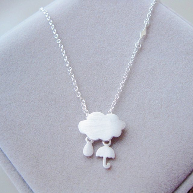GaGa-Duck Halskette, 925 Silber, Wolken, Wettertropfen, Damen - Bild 1