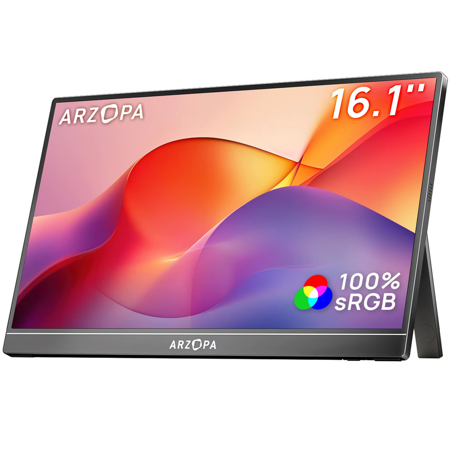ARZOPA Tragbarer Monitor 16,1 Zoll Full HD 1920x1080 HDR10 60 Hz 100% sRGB Zweitbildschirm für Laptop, PC, PS5, Mac, Xbox, Grau - Bild 4