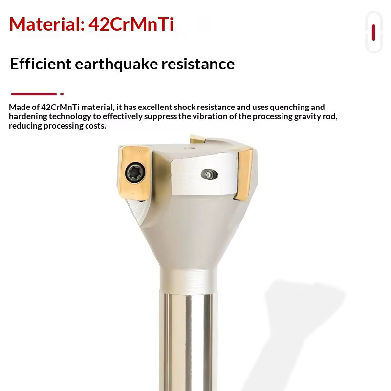 RL Hochgeschwindigkeitsfräsen mit kleinem Schaftdurchmesser für CNC-Schulterfräsen, Hartmetalleinsatz APMT1135 und APMT1604, Farbe Silber - Bild 2