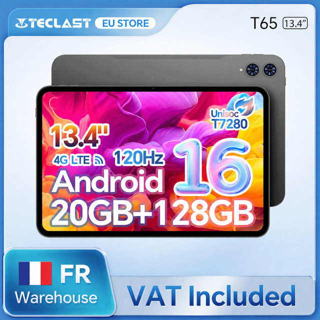 Teclast T65 Android-Tablet mit 13,4 Zoll 120 Hz Display, Octa-Core, 20 GB RAM, 128 GB ROM, 4G LTE und 8000 mAh Akku - Bild 1