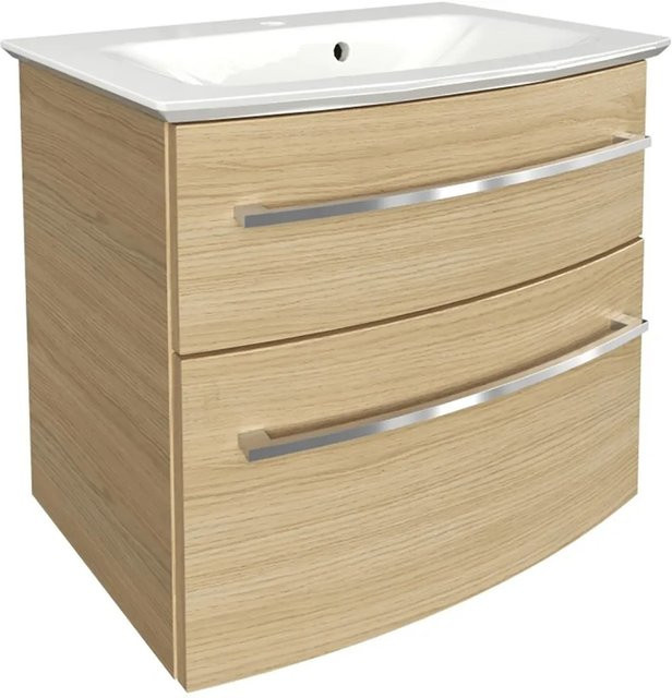 Fackelmann Badmöbel-Set B.Style 2-tlg. in Sandeiche mit Waschbecken aus Gussmarmor, B/T/H: 63,2 x 46,0 x 54,3 cm - Bild 1