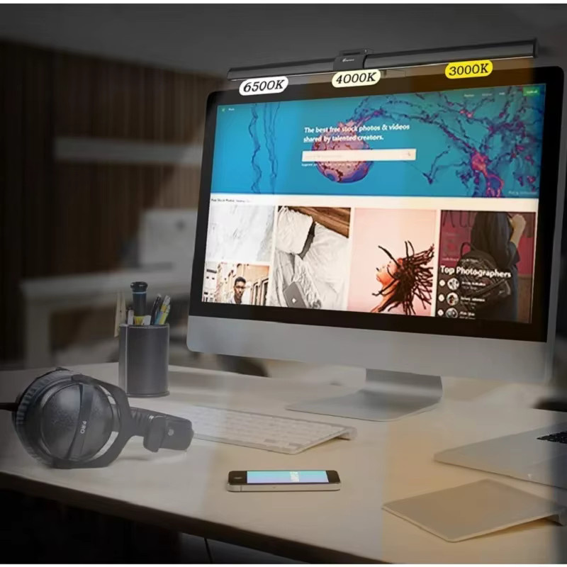 HOMEFISH LED Monitor-Lichtleiste in Schwarz mit stufenloser Dimmfunktion und Touch-Steuerung für Home-Office und Gaming - Bild 4