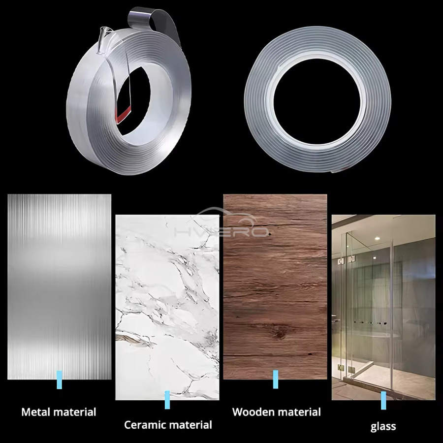 Transparentes Nano Klebeband doppelseitig, wiederverwendbar und wasserdicht, Breite: 10 mm - Bild 4