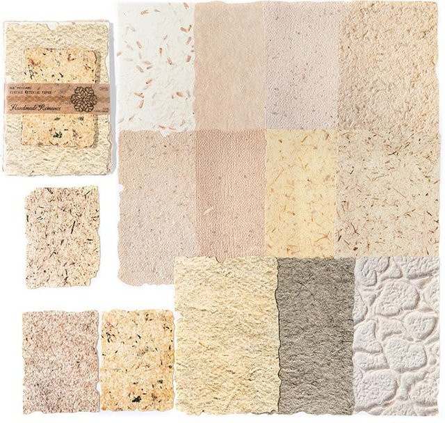 LChome Vintage Scrapbooking Papier Set mit Relief Textur für DIY Collage und Junk Journal, 28 Teile, Mehrfarbig - Bild 1