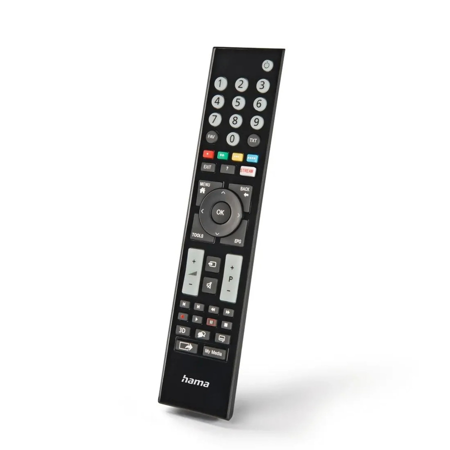 Hama Universal-Fernbedienung für Grundig TVs, IR-fähig, lernfähig, leuchtende Tasten, Schwarz - Bild 2