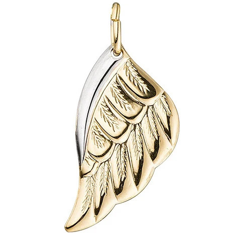 Colfem Anhänger Flügel Engelsflügel, 333 Gelbgold, bicolor, Unisex - Bild 1