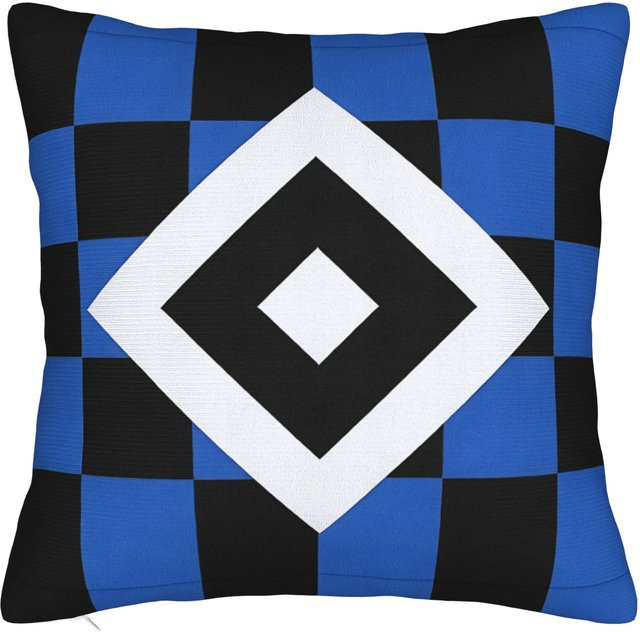 JMG Clothing Quadratischer Kissenbezug HSV Hamburger Sportverein Blau Polyester B/B: 45 x 45 cm - Bild 1