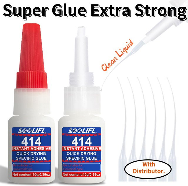 LOOLIFL 5er Pack Universeller Superkleber 414 für Harz, Keramik, Metall, Glas und Kunststoff, schnelltrocknend - Bild 1