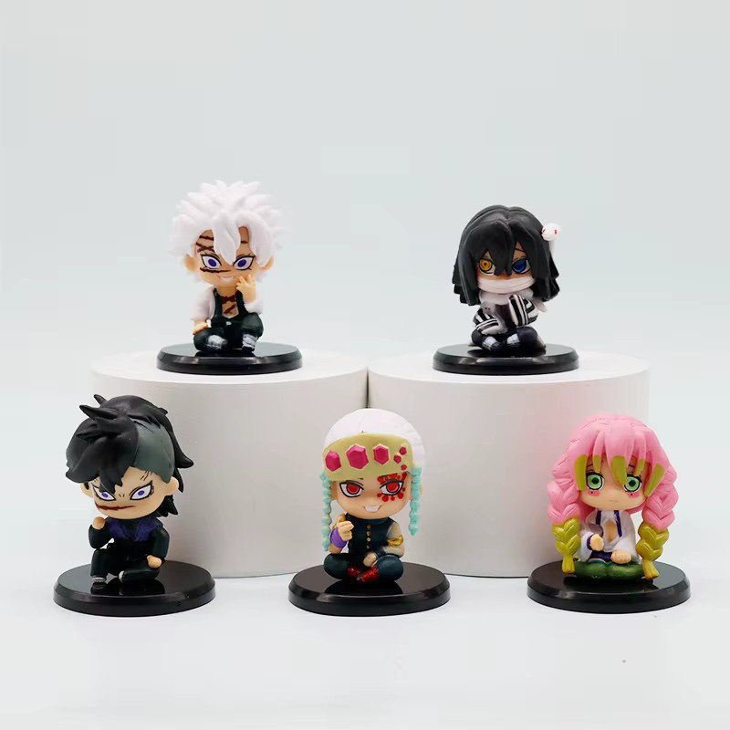 Bandai Demon Slayer, Q-Version Sitzende Geisterpuppen, 5-teiliges Set, PVC-Figuren - Bild 2