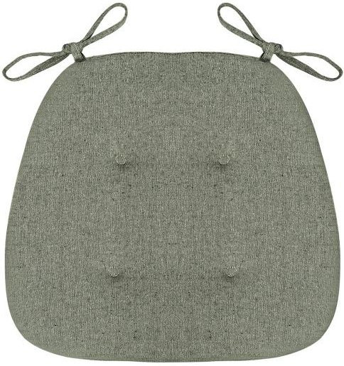 Rutschfestes Stuhlkissen in Grün mit ergonomischer Schaumstoffpolsterung und Befestigungsgurten aus Baumwolle und Leinen - Bild 1