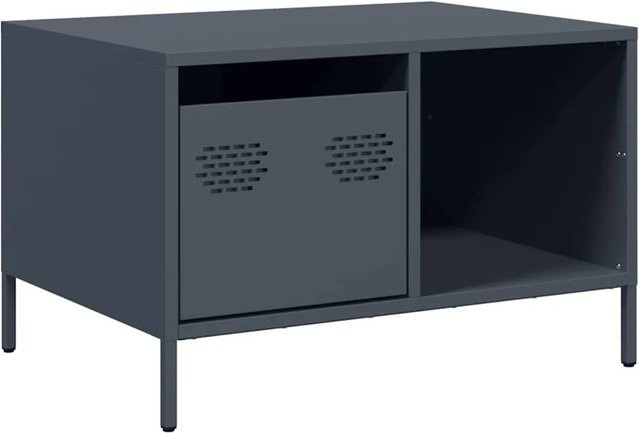 vidaXL Couchtisch in Anthrazit aus kaltgewalztem Stahl im Industrie-Stil, B/T/H: 68,5 x 50 x 43,5 cm - Bild 1