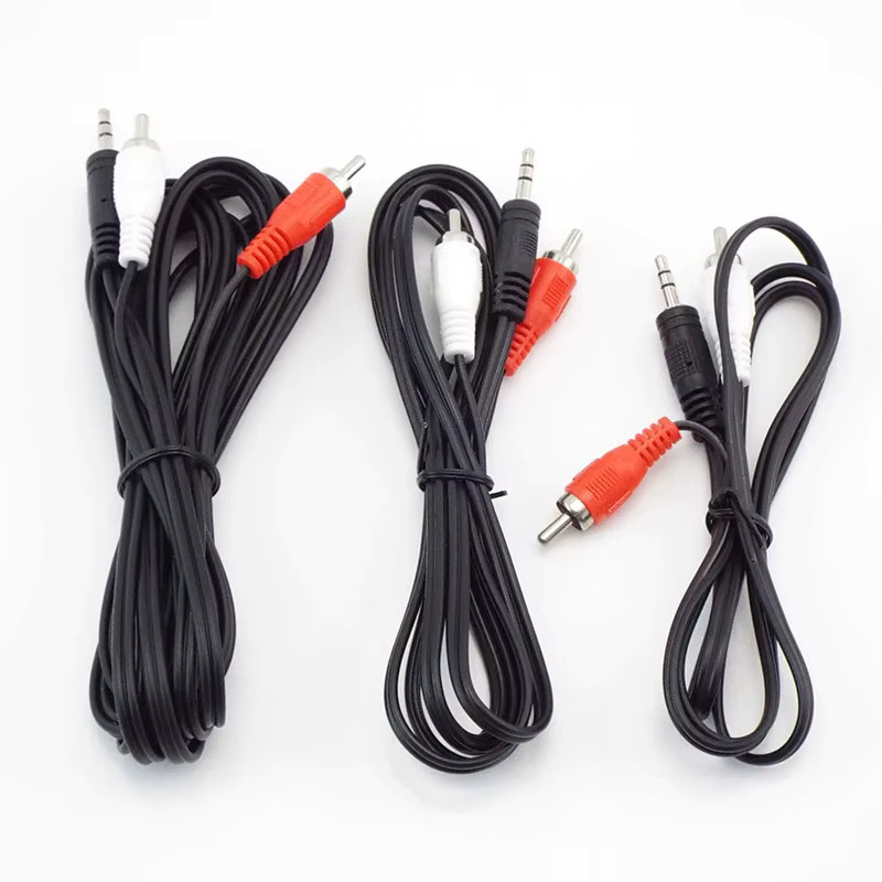 Gakaki Audio-Adapterkabel W28: 3,5 mm Stereo-Klinkenstecker auf 2 Cinch-Stecker Splitter in Schwarz - Bild 2