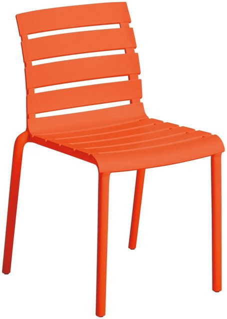 KETTLER Stapelstuhl PONZA aus Kunststoff in Orange, 4er Pack, B/T/H: 47 x 55 x 78 cm - Bild 1