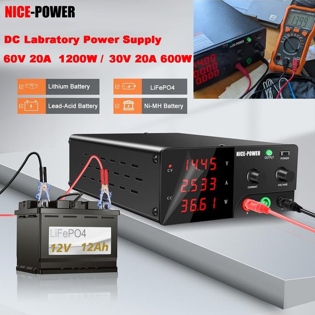 Nice-power Labornetzteil DC Einstellbar für Batterieladung und Reparatur 60V 20A 48V 900W - Bild 1