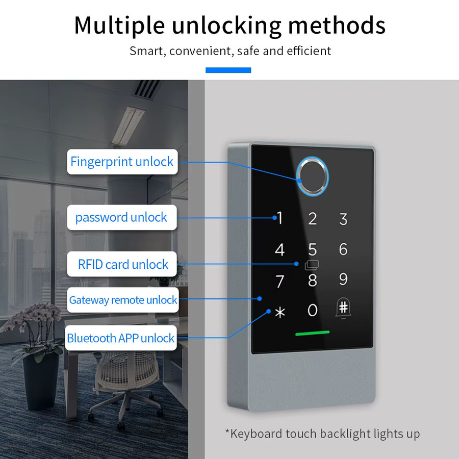 TTLock K3/K3F Smart Lock mit Fingerabdruck, NFC und Bluetooth zur Zugangskontrolle für elektrische Tore und Gegensprechanlagen inklusive 13,56 MHz RFID-Karte - Bild 2